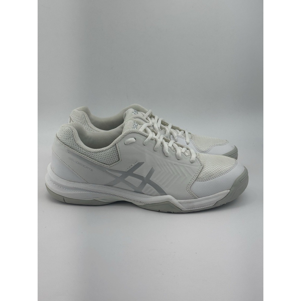 Asics Gel-Dedicate 5 E757Y Womens Tennis Shoes White Silver Sneaker Size 9.5